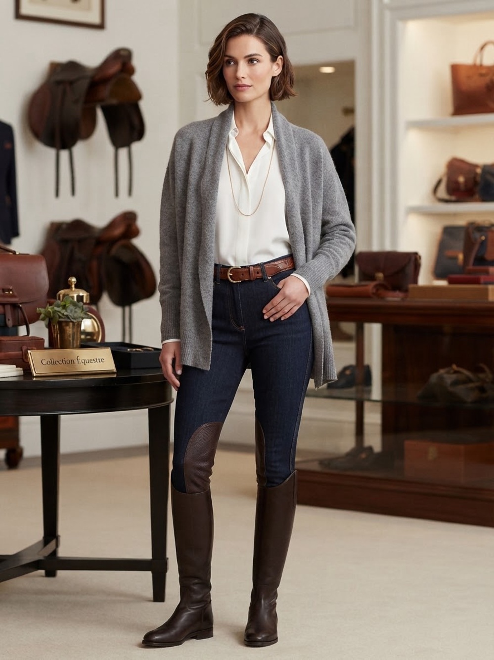 100% cashmere Cozy Open-Front Gray Cardigan Sweater